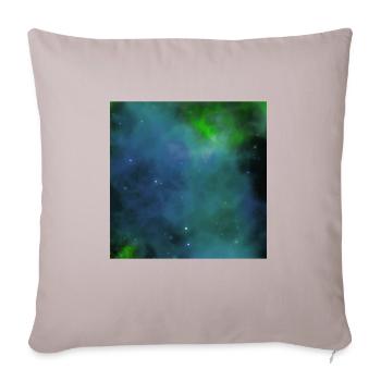 purple blue galaxy nebula sky design - Throw Pillow Cover 17.5” x 17.5” - light taupe - Front