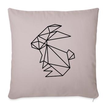 Kangaroo girl - Throw Pillow Cover 17.5” x 17.5” - light taupe - Front
