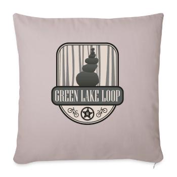 Green Lake Loop - Michigan - Throw Pillow Cover 17.5” x 17.5” - light taupe - Front