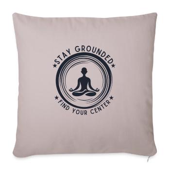 Meditative Silhouette - Throw Pillow Cover 17.5” x 17.5” - light taupe - Front