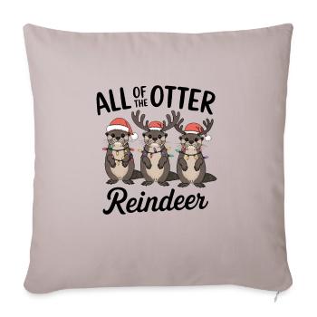 Cute Christmas, Merry Christmas - Throw Pillow Cover 17.5” x 17.5” - light taupe - Front