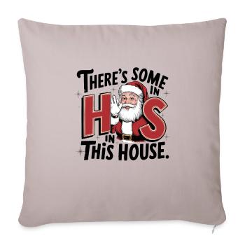 Santa Christmas, Merry Christmas - Throw Pillow Cover 17.5” x 17.5” - light taupe - Front