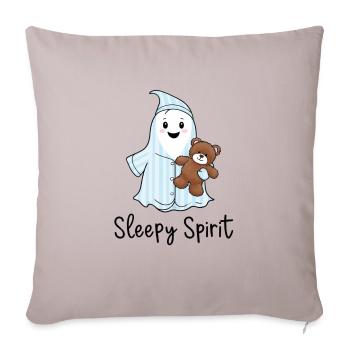 Ghost - Sleepy Spirit - Throw Pillow Cover 17.5” x 17.5” - light taupe - Front
