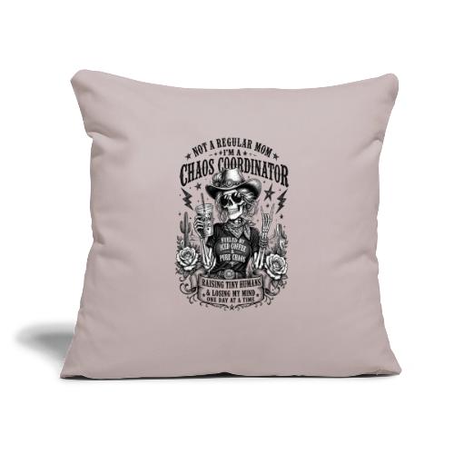Chaos Coordinator Mom Skeleton Cowgirl - Throw Pillow Cover 17.5” x 17.5”