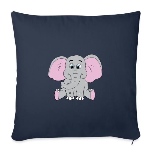 Cute Baby Elephant - Throw Pillow Cover 17.5” x 17.5”
