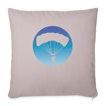 Parachuting Skydiving - Throw Pillow Cover 17.5” x 17.5” - light taupe - Front