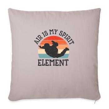 Skydiving Skydiver Skydive Parachuting Air Spirit - Throw Pillow Cover 17.5” x 17.5” - light taupe - Front