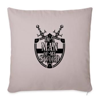 Renaissance Festival Ren Fair Faire Medieval Man - Throw Pillow Cover 17.5” x 17.5” - light taupe - Front