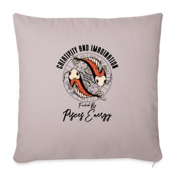 Pisces Energy Creativity Astrology Imagination - Throw Pillow Cover 17.5” x 17.5” - light taupe - Front