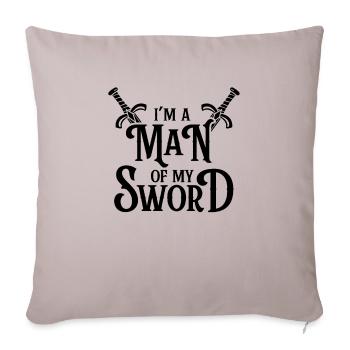 Renaissance Festival Ren Fair Faire Medieval Man - Throw Pillow Cover 17.5” x 17.5” - light taupe - Front