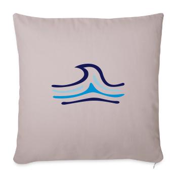 Wave surfing sailing - Throw Pillow Cover 17.5” x 17.5” - light taupe - Front