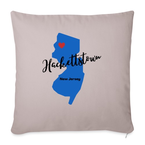 Hackettstown New Jersey Logo with state - Throw Pillow Cover 17.5” x 17.5”