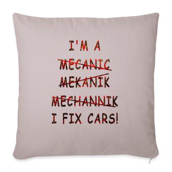 MC motorcyckel rebel legend mechanic fix car auto - Throw Pillow Cover 17.5” x 17.5” - light taupe - Front