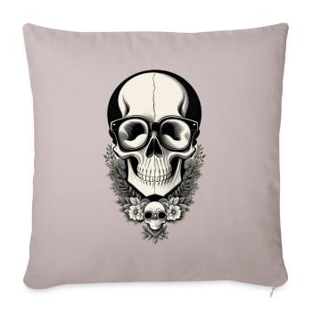 Optics Skull - Throw Pillow Cover 17.5” x 17.5” - light taupe - Front
