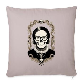 Optics Skull - Throw Pillow Cover 17.5” x 17.5” - light taupe - Front