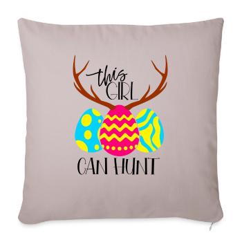 Hunt - Throw Pillow Cover 17.5” x 17.5” - light taupe - Front