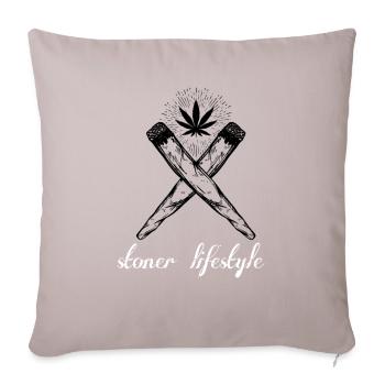 stoner lifestyles - Throw Pillow Cover 17.5” x 17.5” - light taupe - Front