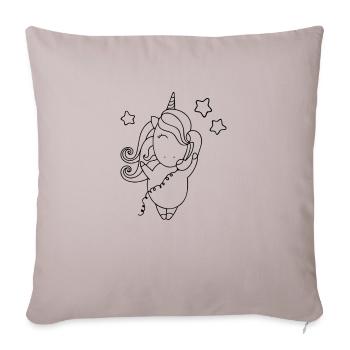 unicorn coloring pages - Throw Pillow Cover 17.5” x 17.5” - light taupe - Front