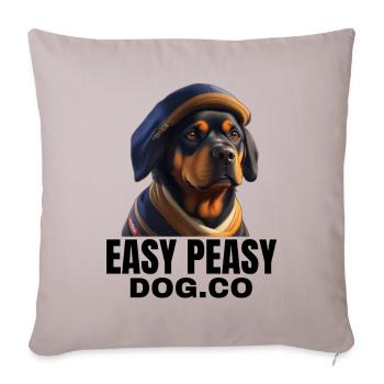 Easy peasy dog co animal, chiot, dog lover - Throw Pillow Cover 17.5” x 17.5” - light taupe - Front