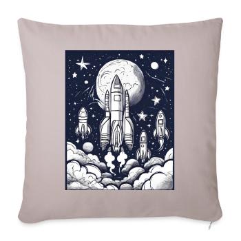 Rocket Science - Throw Pillow Cover 17.5” x 17.5” - light taupe - Front