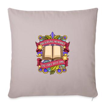 Scrapbooking Preserving Memories One Page at Time - Throw Pillow Cover 17.5” x 17.5” - light taupe - Front