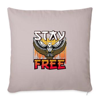 Cadeau patriotique Restez gratuit Eagle Patriot - Housse de coussin décorative - taupe clair - Devant