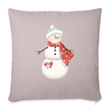Snowman - Throw Pillow Cover 17.5” x 17.5” - light taupe - Front