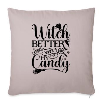 WItch - Throw Pillow Cover 17.5” x 17.5” - light taupe - Front