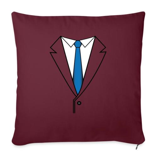 Suit with Blue Tie - Throw Pillow Cover 17.5” x 17.5”