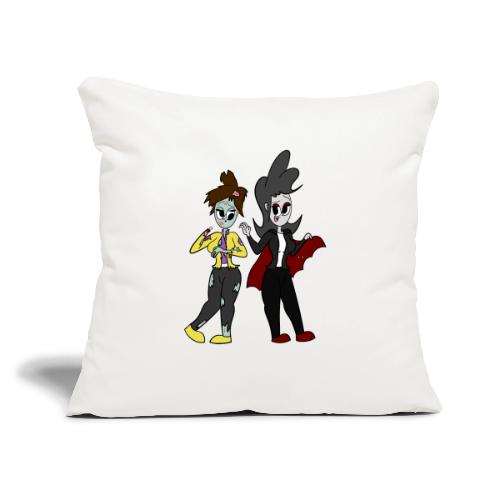 Vampire Coll and Zombie Dersy - Throw Pillow Cover 17.5” x 17.5”