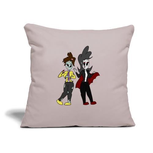 Vampire Coll and Zombie Dersy - Throw Pillow Cover 17.5” x 17.5”