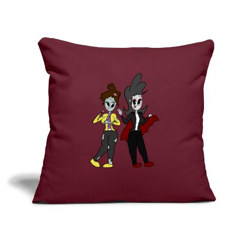Vampire Coll and Zombie Dersy - Throw Pillow Cover 17.5” x 17.5”