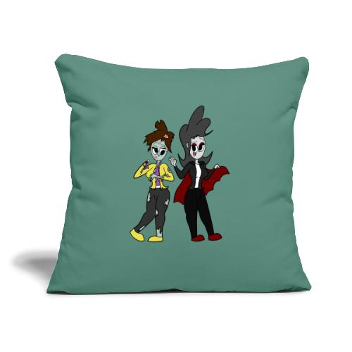 Vampire Coll and Zombie Dersy - Throw Pillow Cover 17.5” x 17.5”
