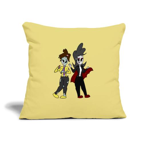 Vampire Coll and Zombie Dersy - Throw Pillow Cover 17.5” x 17.5”