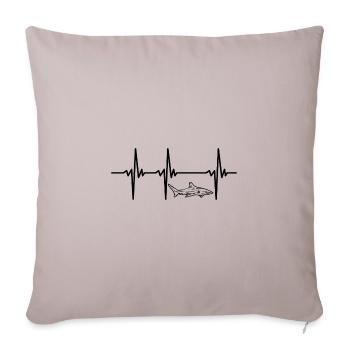 Heartbeat For Elegant Fast Deep Sea Sharks - Throw Pillow Cover 17.5” x 17.5” - light taupe - Front