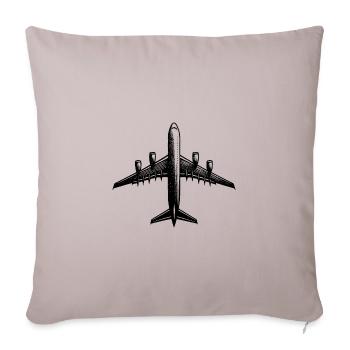 Jet Airplane For Hobby Rc Pilots Large Rc Model - Throw Pillow Cover 17.5” x 17.5” - light taupe - Front