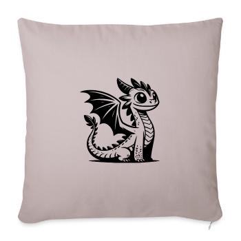 Imaginative Dragon With Magical Charisma - Throw Pillow Cover 17.5” x 17.5” - light taupe - Front