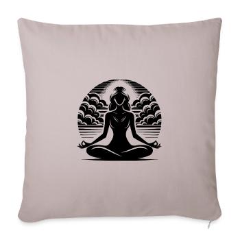 Harmony And Serenity In A Meditative State - Throw Pillow Cover 17.5” x 17.5” - light taupe - Front