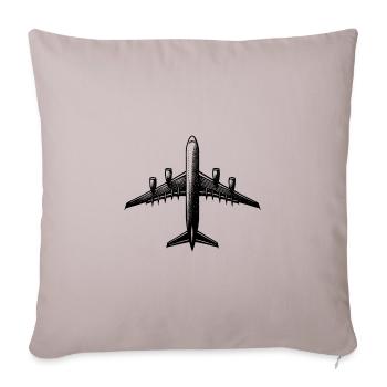 Airplane For Hobby Rc Pilots Large Rc Model - Throw Pillow Cover 17.5” x 17.5” - light taupe - Front