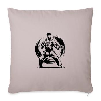 Traditional Karate Master Respect And Power - Throw Pillow Cover 17.5” x 17.5” - light taupe - Front