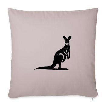 Silhouette Of A Graceful Kangaroo - Throw Pillow Cover 17.5” x 17.5” - light taupe - Front
