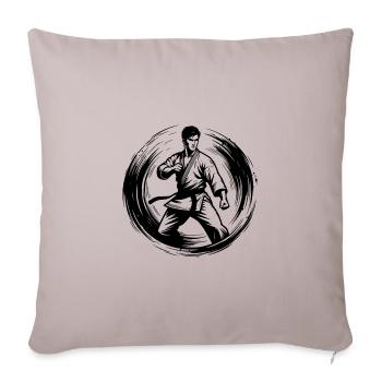 Masterful Karate Strength And Control Technique - Throw Pillow Cover 17.5” x 17.5” - light taupe - Front