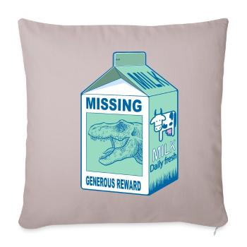 Missing T-rex - Throw Pillow Cover 17.5” x 17.5” - light taupe - Front