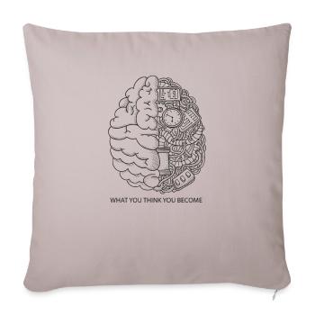 Mechanical Mind - Throw Pillow Cover 17.5” x 17.5” - light taupe - Front