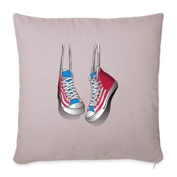 Hanging sneakers - Throw Pillow Cover 17.5” x 17.5” - light taupe - Front
