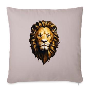 Lion King Of The Jungle - Throw Pillow Cover 17.5” x 17.5” - light taupe - Front