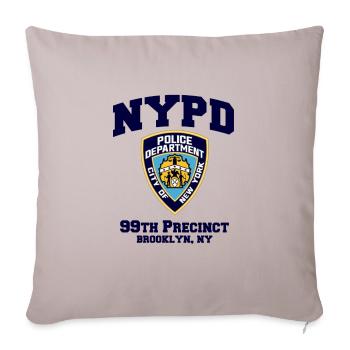 99th Precinct Brooklyn NY - Throw Pillow Cover 17.5” x 17.5” - light taupe - Front