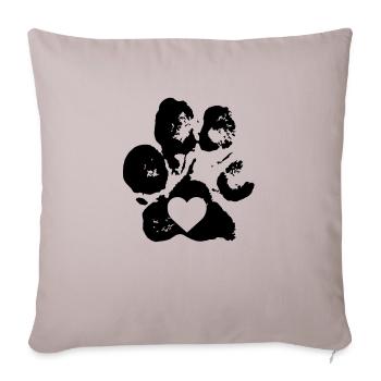 Paw Print - Throw Pillow Cover 17.5” x 17.5” - light taupe - Front