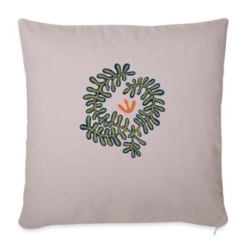 Figurative Plant Print - Throw Pillow Cover 17.5” x 17.5” - light taupe - Front