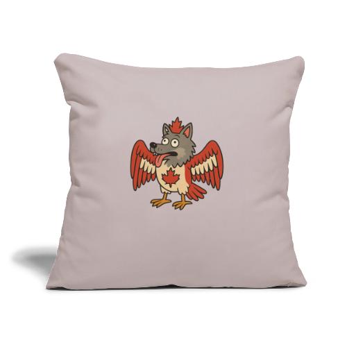 Maple-Mad Wolfbird – Quirky Canadian Creature - Throw Pillow Cover 17.5” x 17.5”